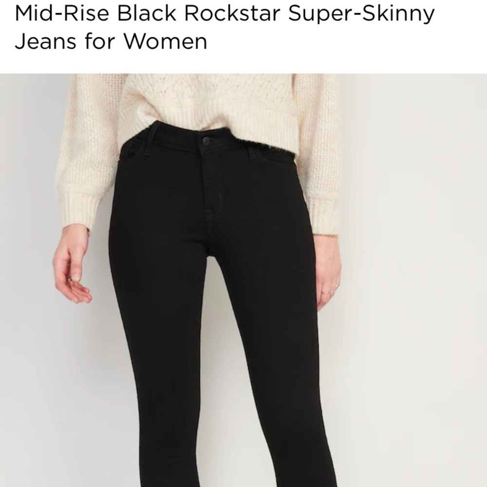 Black Super skinny, mid-rise rockstar jeans